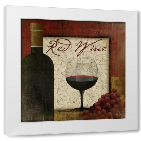 Red Wine White Modern Wood Framed Art Print by Pugh, Jennifer