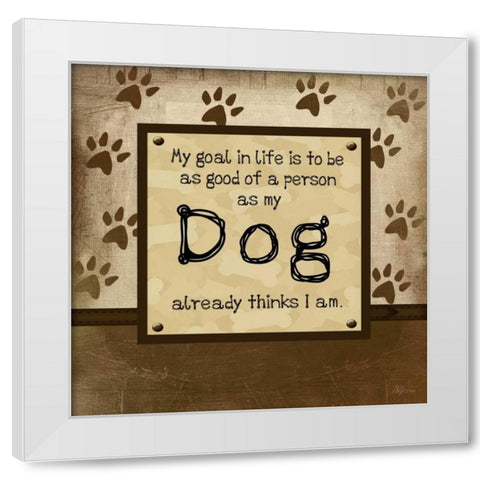 Good Person As My Dog White Modern Wood Framed Art Print by Pugh, Jennifer