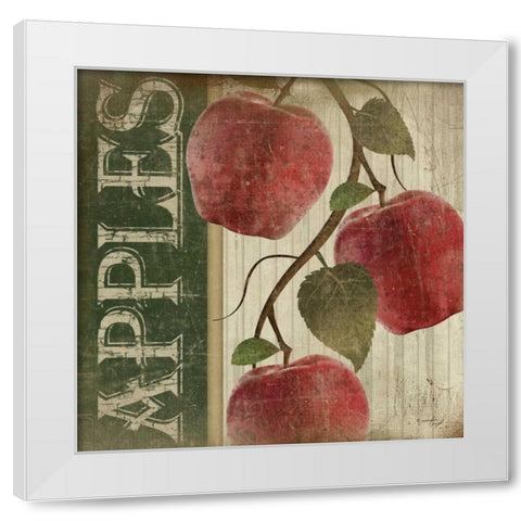 Red Apples White Modern Wood Framed Art Print by Pugh, Jennifer