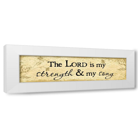 Lord is My Strength White Modern Wood Framed Art Print by Pugh, Jennifer