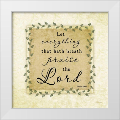 Praise the Lord White Modern Wood Framed Art Print by Pugh, Jennifer