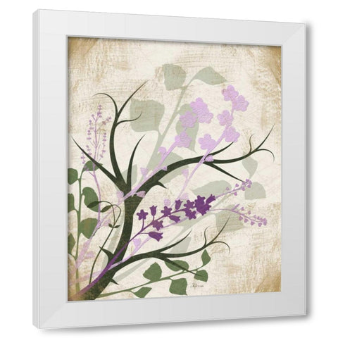 Lavender and Sage White Modern Wood Framed Art Print by Pugh, Jennifer