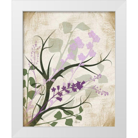 Lavender and Sage White Modern Wood Framed Art Print by Pugh, Jennifer