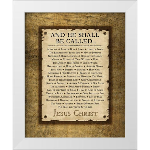 Names of Christ White Modern Wood Framed Art Print by Pugh, Jennifer