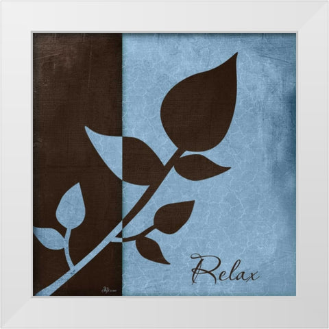 Relax White Modern Wood Framed Art Print by Pugh, Jennifer