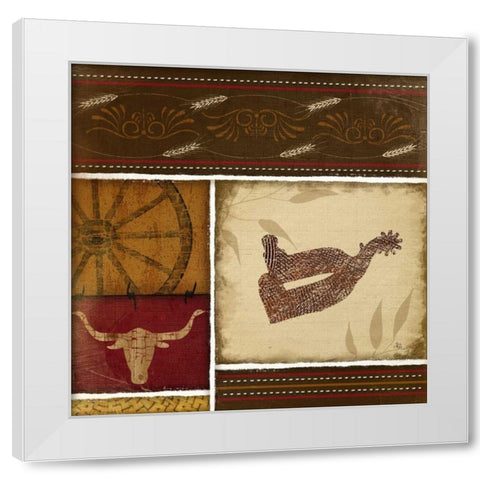 Western Spur - Red White Modern Wood Framed Art Print by Pugh, Jennifer