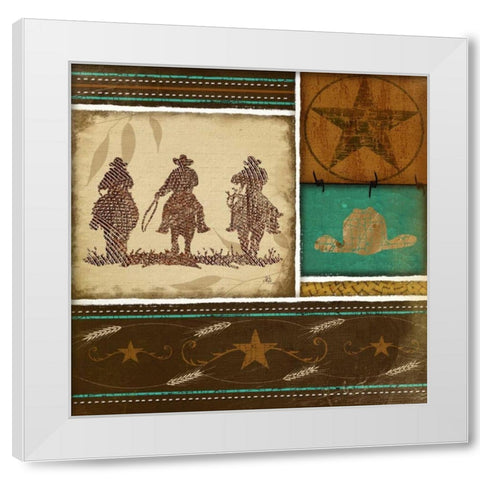 Western Cowboys White Modern Wood Framed Art Print by Pugh, Jennifer