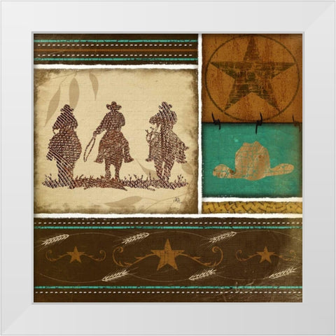 Western Cowboys White Modern Wood Framed Art Print by Pugh, Jennifer