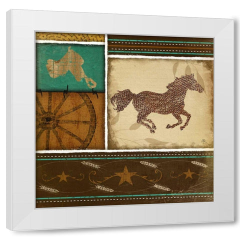 Western Horse White Modern Wood Framed Art Print by Pugh, Jennifer