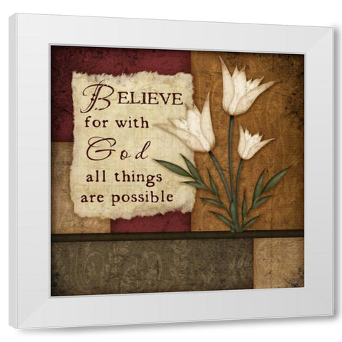 Believe White Modern Wood Framed Art Print by Pugh, Jennifer