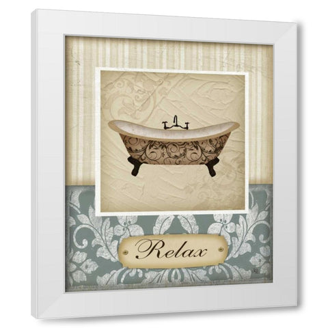 Relax White Modern Wood Framed Art Print by Pugh, Jennifer