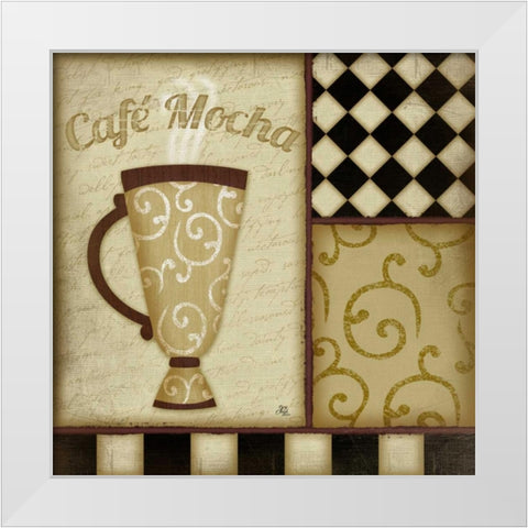 Cafe Mocha White Modern Wood Framed Art Print by Pugh, Jennifer