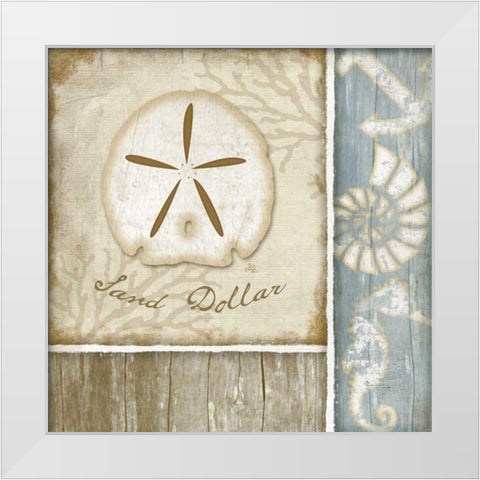 Sand Dollar White Modern Wood Framed Art Print by Pugh, Jennifer