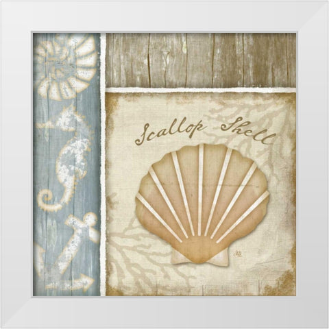 Scallop Shell White Modern Wood Framed Art Print by Pugh, Jennifer