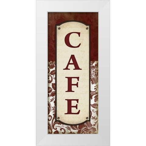 Cafe White Modern Wood Framed Art Print by Pugh, Jennifer