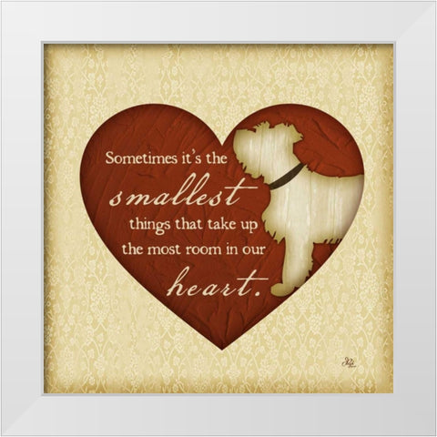 Smallest Things - Dog White Modern Wood Framed Art Print by Pugh, Jennifer