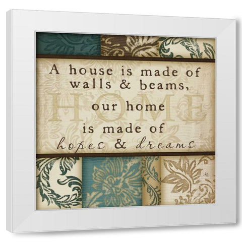 Home Is Made White Modern Wood Framed Art Print by Pugh, Jennifer