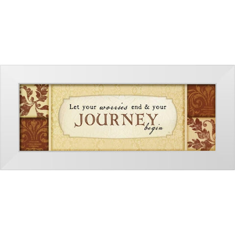 Journey Begins White Modern Wood Framed Art Print by Pugh, Jennifer