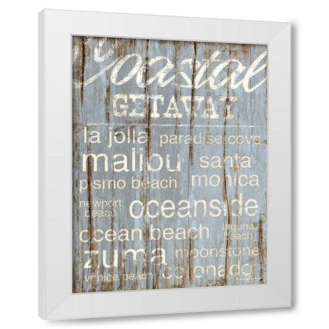 Coastal Subway Art White Modern Wood Framed Art Print by Pugh, Jennifer