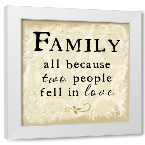 Family - Fell in Love White Modern Wood Framed Art Print by Pugh, Jennifer