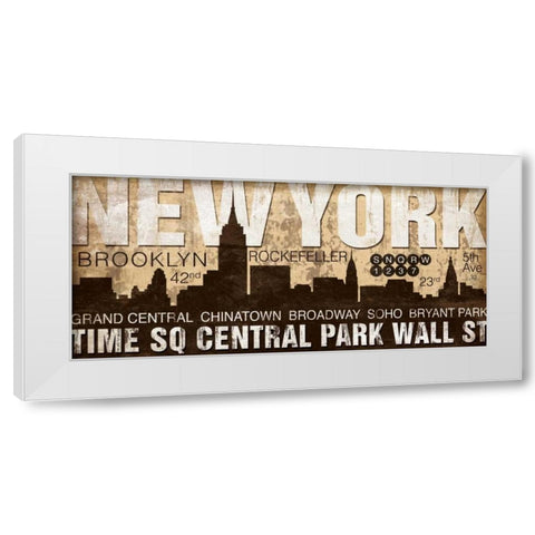 New York White Modern Wood Framed Art Print by Pugh, Jennifer