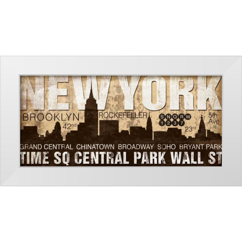New York White Modern Wood Framed Art Print by Pugh, Jennifer