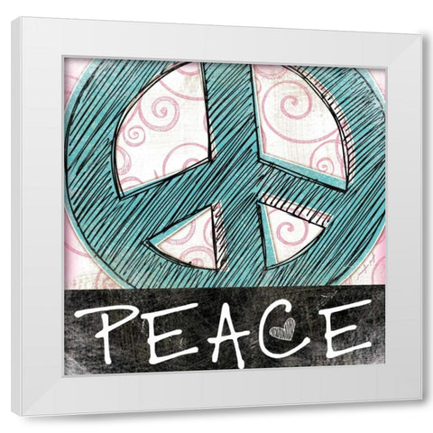 Peace White Modern Wood Framed Art Print by Pugh, Jennifer