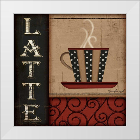 Latte White Modern Wood Framed Art Print by Pugh, Jennifer