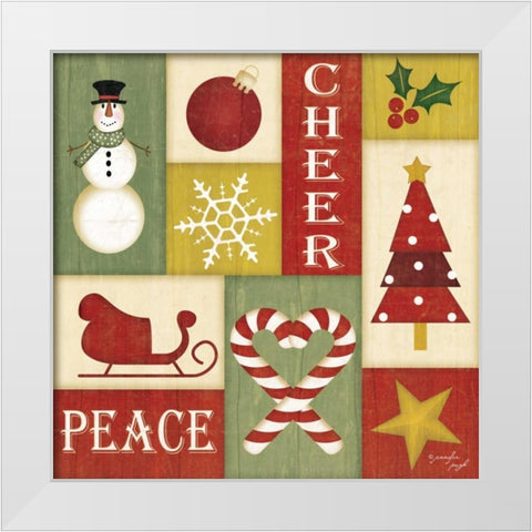 Holiday Sampler II White Modern Wood Framed Art Print by Pugh, Jennifer