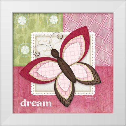 Butterfly - Dream White Modern Wood Framed Art Print by Pugh, Jennifer