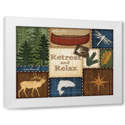 Retreat and Relax White Modern Wood Framed Art Print by Pugh, Jennifer