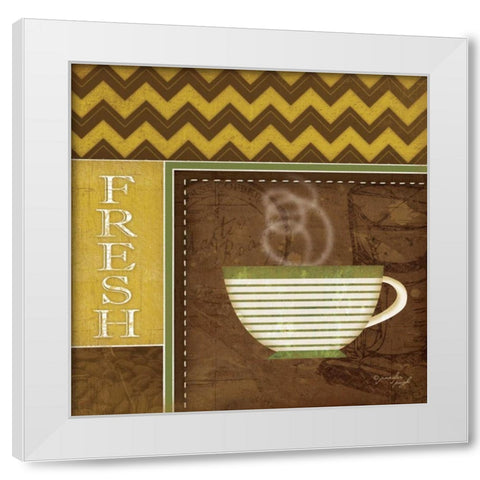 Fresh Organic Coffee White Modern Wood Framed Art Print by Pugh, Jennifer