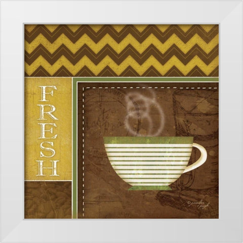 Fresh Organic Coffee White Modern Wood Framed Art Print by Pugh, Jennifer