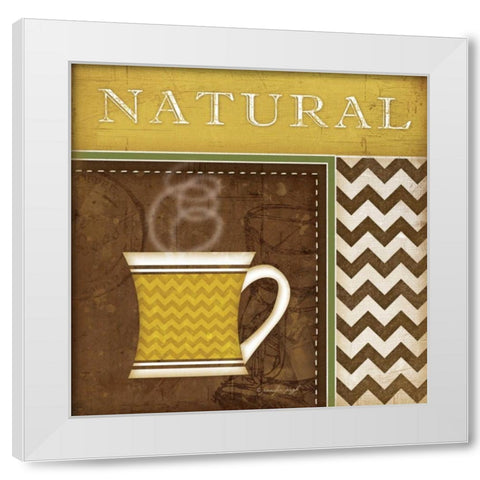 Natural Organic Coffee White Modern Wood Framed Art Print by Pugh, Jennifer