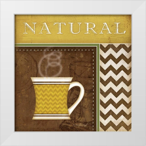 Natural Organic Coffee White Modern Wood Framed Art Print by Pugh, Jennifer