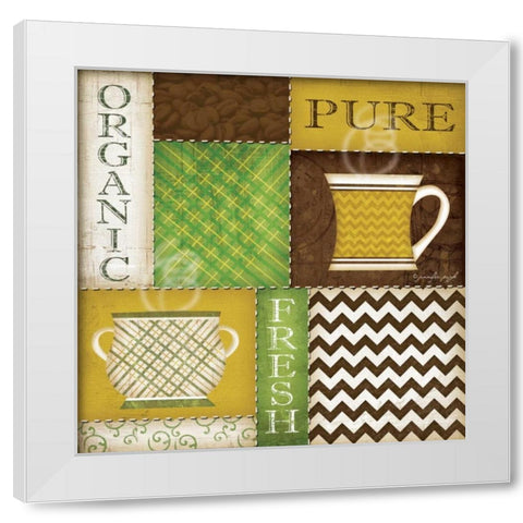 Organic Coffees I White Modern Wood Framed Art Print by Pugh, Jennifer