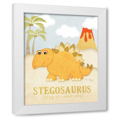 Stegosaurus White Modern Wood Framed Art Print by Pugh, Jennifer