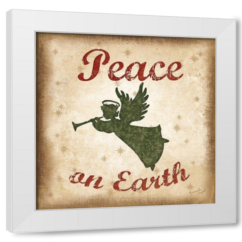 Peace on Earth White Modern Wood Framed Art Print by Pugh, Jennifer