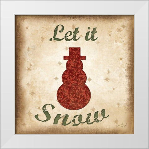 Let It Snow White Modern Wood Framed Art Print by Pugh, Jennifer