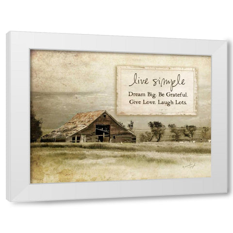 Live Simple White Modern Wood Framed Art Print by Pugh, Jennifer