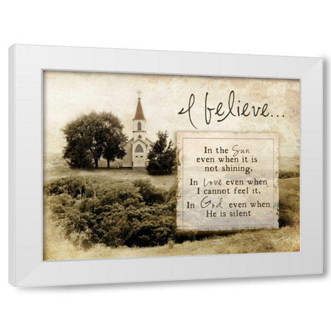 I Believe White Modern Wood Framed Art Print by Pugh, Jennifer