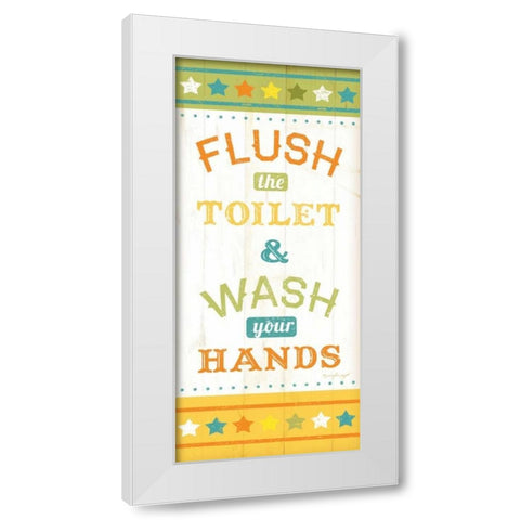 Flush and Wash White Modern Wood Framed Art Print by Pugh, Jennifer