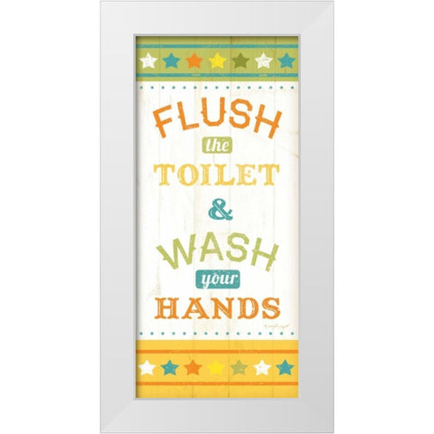 Flush and Wash White Modern Wood Framed Art Print by Pugh, Jennifer