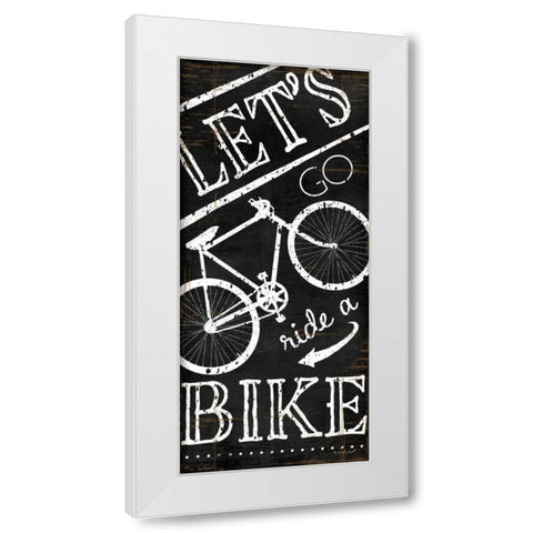 Lets Go Ride a Bike White Modern Wood Framed Art Print by Pugh, Jennifer