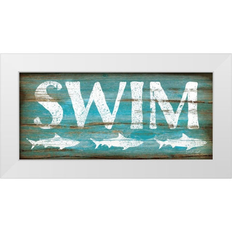 Swim White Modern Wood Framed Art Print by Pugh, Jennifer