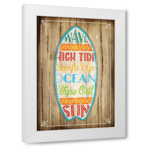 Surfboard White Modern Wood Framed Art Print by Pugh, Jennifer