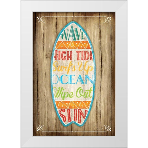 Surfboard White Modern Wood Framed Art Print by Pugh, Jennifer