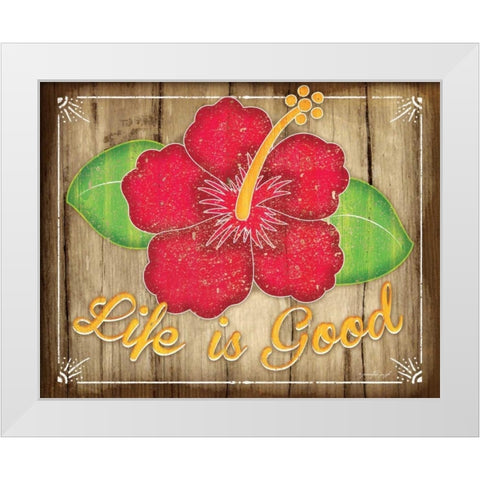 Hibiscus White Modern Wood Framed Art Print by Pugh, Jennifer