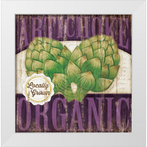 Artichoke White Modern Wood Framed Art Print by Pugh, Jennifer