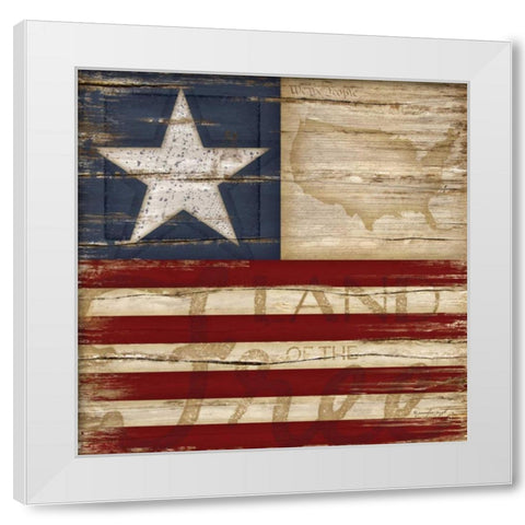 Land of the Free White Modern Wood Framed Art Print by Pugh, Jennifer